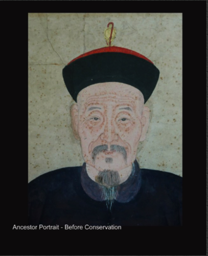 Ancestor Portrait - Before conservation treatment